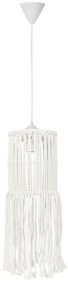Φωτιστικό Οροφής Mac-03 Φ15 1/L Macrame 31-1065 White Heronia Σχοινί,Μέταλλο
