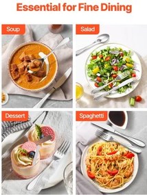 VEVOR 30-Piece Silverware Set Stainless Steel Cutlery Flatware Utensils for 6