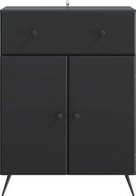 vidaXL Πλαϊνό γραφείο Μαύρο 66 x 34,5 x 90 εκ Επεξεργασμένο Ξύλο