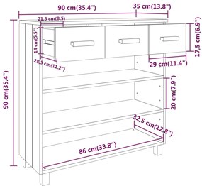 ΤΡΑΠΕΖΙ ΚΟΝΣΟΛΑ ΑΝΟΙΧΤΟ ΓΚΡΙ 90 X 35 X 90 ΕΚ. ΜΑΣΙΦ ΞΥΛΟ ΠΕΥΚΟΥ 340467