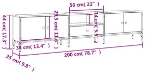 ΈΠΙΠΛΟ ΤΗΛΕΟΡΑΣΗΣ ΜΕ ΣΥΡΤΑΡΙ ΜΑΥΡΟ 200X25X44 ΕΚ. ΕΠΕΞ. ΞΥΛΟ 838988