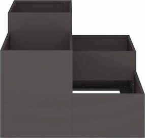 vidaXL Γλάστρα Κήπου Μαύρο 100 x 100 x 60 εκ. Ατσάλι
