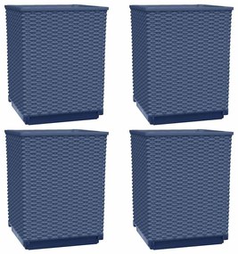 vidaXL Ζαρντινιέρες 4 τεμ. Μπλε Γκρι 30x30x37 εκ. από Πολυπροπυλένιο