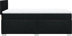 vidaXL Κρεβάτι Boxspring με Στρώμα Μαύρο 90x190 εκ.Υφασμάτινο