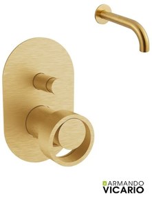 Armando Vicario Halo Gold Brushed Στόμιο+Μίκτης εντοιχισμού 2 εξόδων