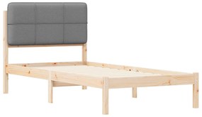 vidaXL Σκελετός Κρεβατιού με Επενδεδυμένο Κεφαλάρι Ανοιχτό γκρι