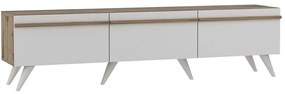Έπιπλο Tηλεόρασης Valentina 382NRC1131 180x35x42cm White-Oak