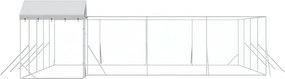 vidaXL Κλουβί Σκύλου Εξ. Χώρου με Οροφή Ασημί 10x8x2,5 μ. Γαλβ. Ατσάλι