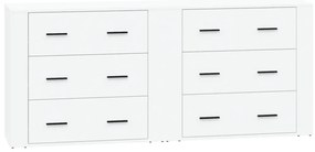 vidaXL Συρταριέρες 2 τεμ. Λευκές από Επεξεργασμένο Ξύλο