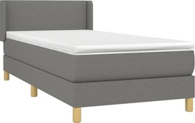 vidaXL Κρεβάτι Boxspring με Στρώμα Σκούρο Γκρι 80x200 εκ. Υφασμάτινο