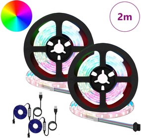 vidaXL Λωρίδα LED 2 pcs Μαύρο και Διαφανές 1000 χιλ