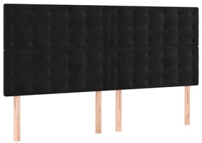 vidaXL Κρεβάτι Boxspring με Στρώμα Μαύρο 180x200 εκ. Βελούδινο
