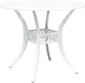 vidaXL Σέτ φαγητού για κήπο 7 pcs Λευκό Αλουμίνιο