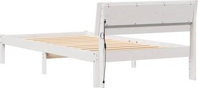 vidaXL Σκελετός Κρεβατιού Λευκό 75 x 190 cm Στερεά ξυλεία πεύκου