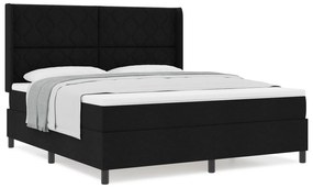 vidaXL Σκελετός Κρεβατιού με Στρώμα Μαύρο 180x200 εκ Ύφασμα