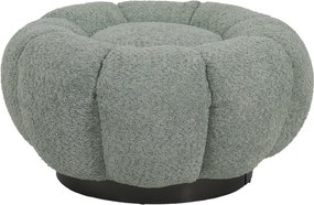 Σκαμπό Nester pakoworld μπουκλέ ύφασμα σε φυστικί απόχρωση Φ60x31εκ