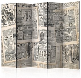 Διαχωριστικό με 5 τμήματα - Vintage Newspapers II [Room Dividers] 225x172