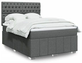 ΚΡΕΒΑΤΙ BOXSPRING ΜΕ ΣΤΡΩΜΑ ΣΚΟΥΡΟ ΓΚΡΙ 140X200 ΕΚ ΥΦΑΣΜΑΤΙΝΟ 3291699