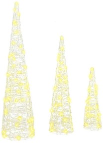 vidaXL Χριστουγεννιάτικο Δέντρο 3 pcs Θερμό λευκό 20 x 20 x 80 εκ