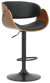 Intrahome Σκαμπό μπαρ Hadley Intrahome πτυσσόμενο μαύρο pu-ξύλο καρυδί-μέταλλο μαύρο | SKU: INTRAPA-217111143