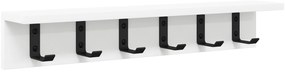 vidaXL Τοίχου Κρεμάστρα Λευκό 60 x 10.5 x 10.5 εκ Επεξεργασμένο ξύλο