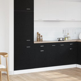 vidaXL Μαύρο ξύλινο ντουλάπι με συρτάρια - 50x46x81.5 εκ., φτιαγμένο από επεξεργασμένο ξύλο.