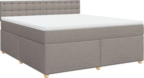 vidaXL Κρεβάτι Boxspring με Στρώμα Taupe 180x200 εκ. Υφασμάτινο