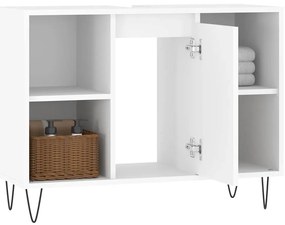 vidaXL Ντουλάπι Μπάνιου Λευκό 80 x 33 x 60 εκ. Επεξεργασμένο Ξύλο