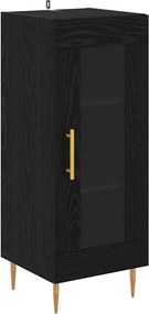 vidaXL Highboard 2 pcs Μαύρη Οξυά Γυαλί