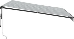 vidaXL Τέντα Πτυσσόμενη Αυτόματη με LED Ανθρακί / Λευκή 400x350 εκ.