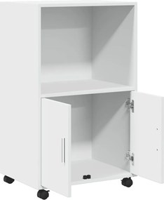 vidaXL Ντουλάπι Τροχήλατο Λευκό 55x40x91 εκ. από Επεξεργασμένο Ξύλο