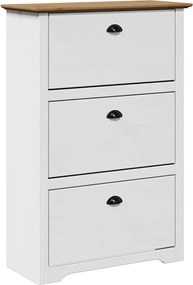 Ράφι παπουτσιών vidaXL BODO Λευκό και καφέ 80x35x118 cm