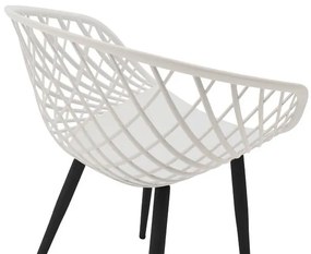 Καρέκλα Ezra λευκό pp-πόδι μαύρο μέταλλο 62x42x82εκ 63x55x83 εκ.