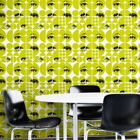 Ταπετσαρία Eyes And Circles Lime WP20085 Yellow MindTheGap 52x300cm