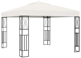 vidaXL Κιόσκι με Φωτάκια LED Κρεμ 3 x 3 μ. Υφασμάτινο