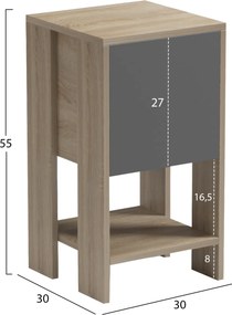 ΚΟΜΟΔΙΝΟ ARGUS HM18378.13 ΜΕΛΑΜΙΝΗ SONAMA/ΓΚΡΙ 30x30x55Υεκ.