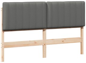 vidaXL Ταπετσαρισμένο κεφαλάρι Καφέ και Ανοιχτό Γκρι 150 cm