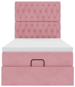 Οθωμανικό κρεβάτι με στρώματα ροζ 90x200cm Velvet 3313522