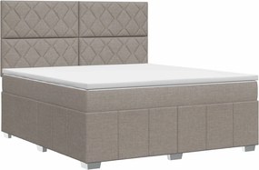 vidaXL Κρεβάτι box spring με στρώμα Taupe 180 x 200 cm Ύφασμα