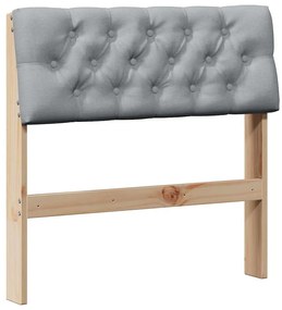 vidaXL Ταπετσαρισμένο κεφαλάρι Ανοιχτό γκρι 75 cm Στερεά ξυλεία πεύκου