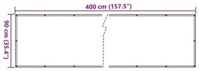 Διαχωριστικό Βεράντας Ανθρακί 90 x 400 εκ. από Ύφασμα Oxford - Ανθρακί