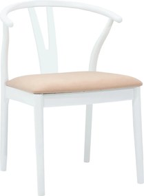 vidaXL Καρέκλα τραπεζαρίας 2 pcs Λευκό και Καφέ Στερεό Ξύλο Ραβέντι