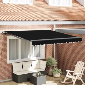 vidaXL Αναδιπλούμενη τέντα Μαύρο 350 x 250 εκ