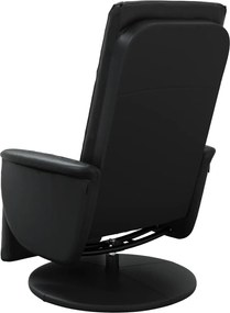 vidaXL Πολυθρόνα Ανακλινόμενη με Υποπόδιο Μαύρη από Συνθετικό Δέρμα