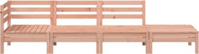 vidaXL Garden Lounge Set 4-θέσια Natural Douglas Solid Douglas wood