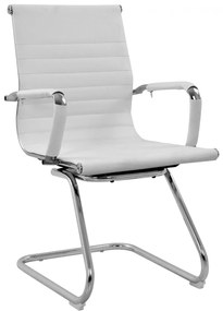 Conference chair  White with arms White PU 58x62x90cm