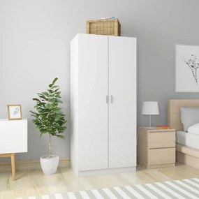 vidaXL Ντουλάπα Γυαλιστερό Λευκό 80 x 52 x 180 εκ. από Επεξ. Ξύλο