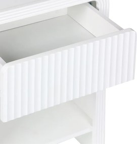 Κομοδίνο Zeplen pakoworld MDF σε λευκή απόχρωση 40x30x53εκ