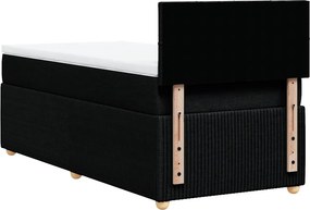 vidaXL Κρεβάτι Boxspring με Στρώμα Μαύρο 90x200 εκ. Υφασμάτινο