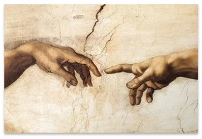 Πίνακας σε καμβά "The Creation of Adam"  ψηφιακής εκτύπωσης 125x80x3εκ. - 0241208